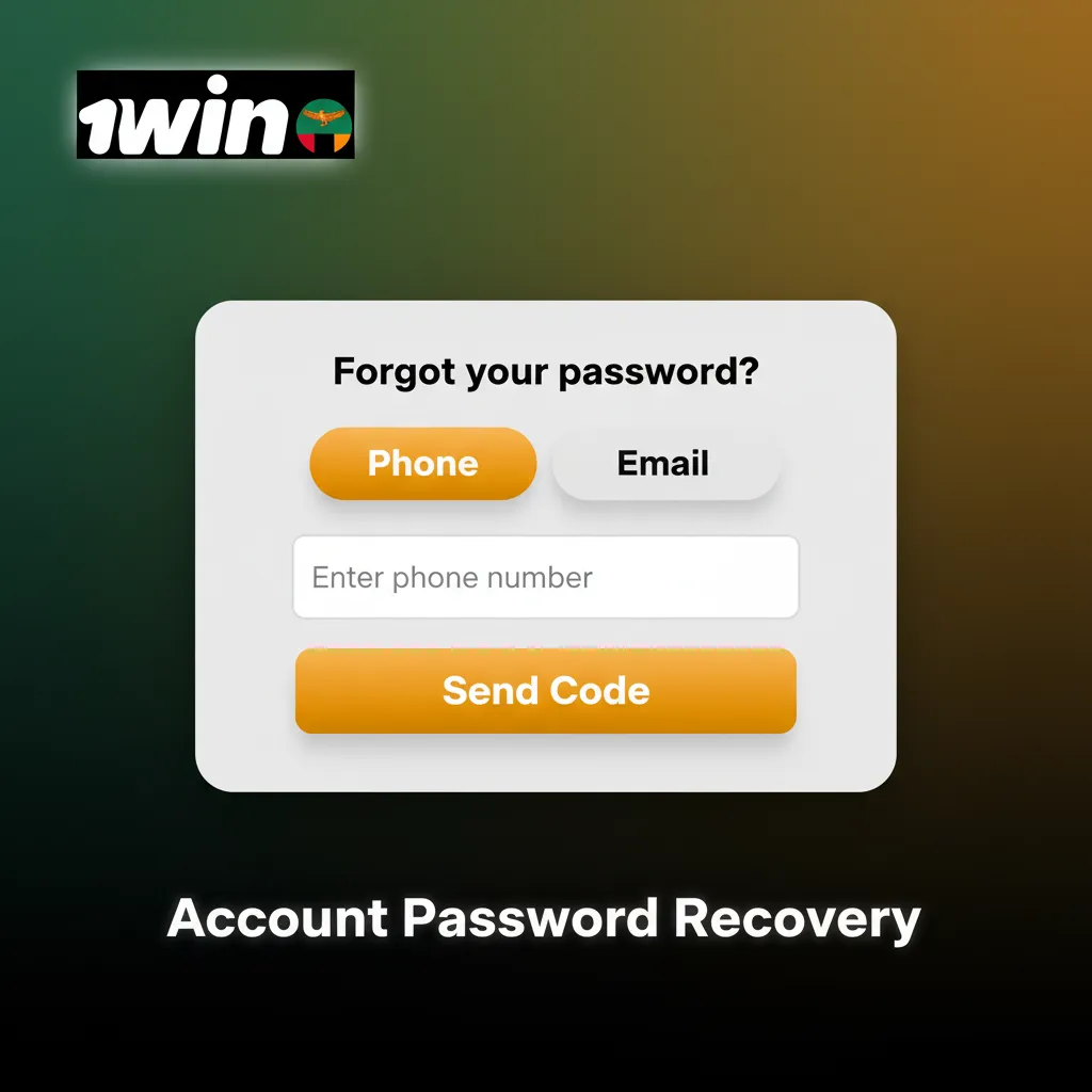 Account password recovery: Forgot Password flow with email reset link or SMS code, then create new password and update 2FA.