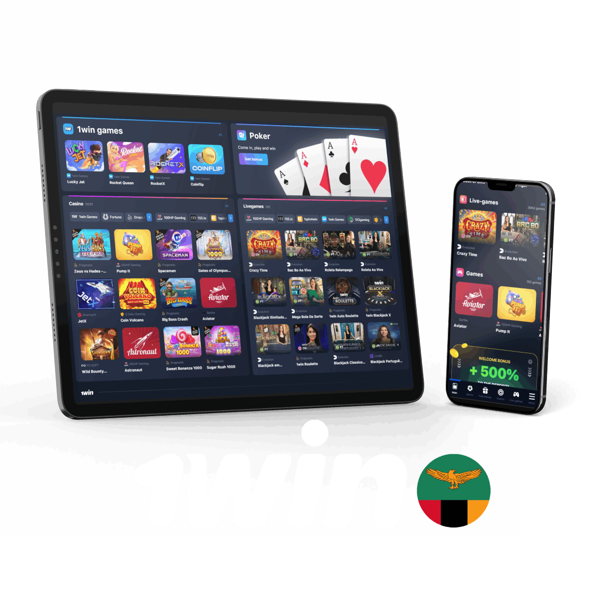 Play 1win Zambia online casino games and bet on sports.