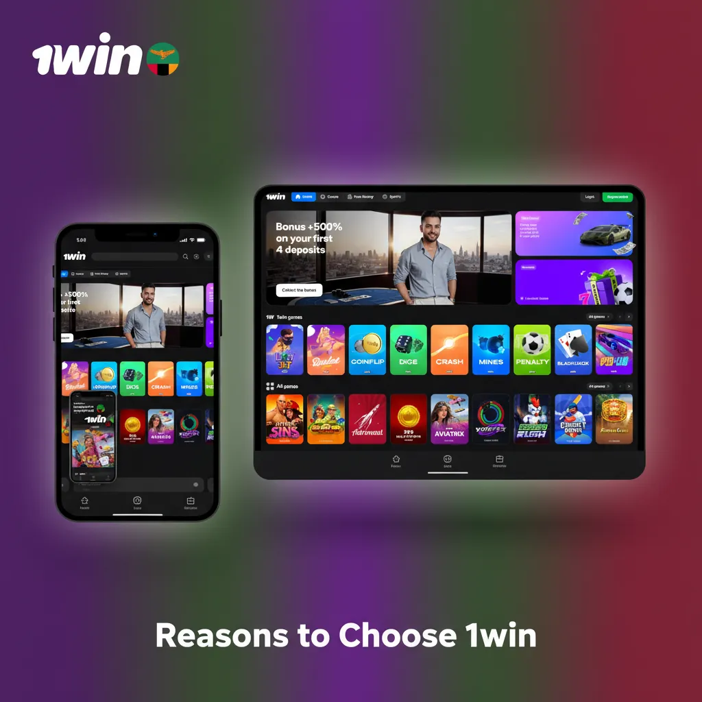 Reasons to choose 1win: ZMW payments, live football odds, big slots, fast KYC, 24/7 support, clean UX for Zambia.
